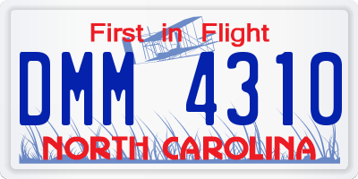 NC license plate DMM4310