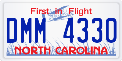 NC license plate DMM4330