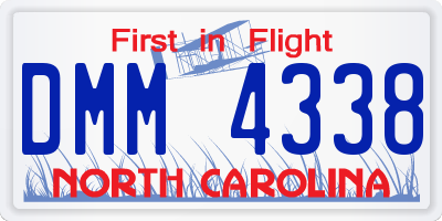 NC license plate DMM4338