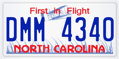 NC license plate DMM4340