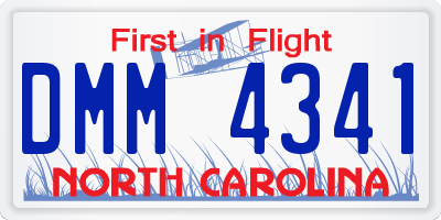 NC license plate DMM4341