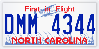 NC license plate DMM4344