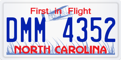 NC license plate DMM4352