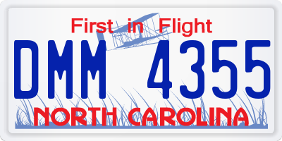 NC license plate DMM4355