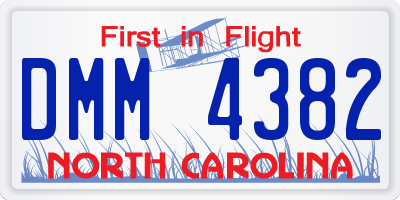 NC license plate DMM4382