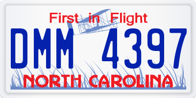 NC license plate DMM4397
