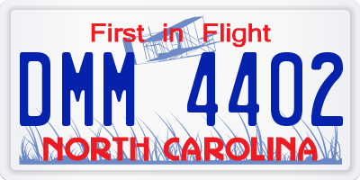 NC license plate DMM4402