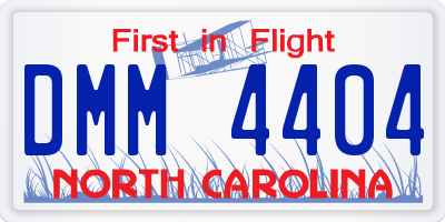 NC license plate DMM4404