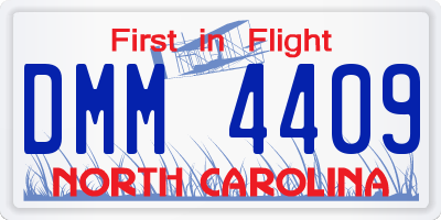 NC license plate DMM4409