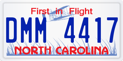 NC license plate DMM4417