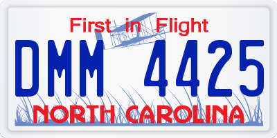 NC license plate DMM4425