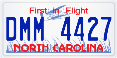 NC license plate DMM4427