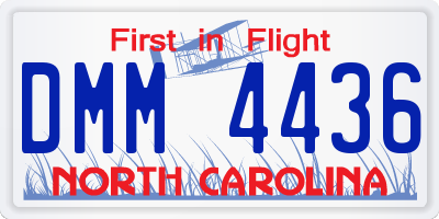 NC license plate DMM4436