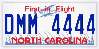 NC license plate DMM4444