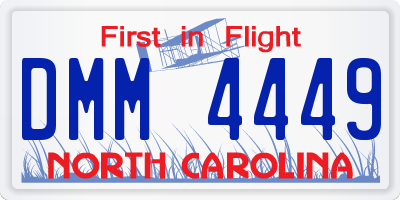 NC license plate DMM4449