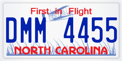 NC license plate DMM4455