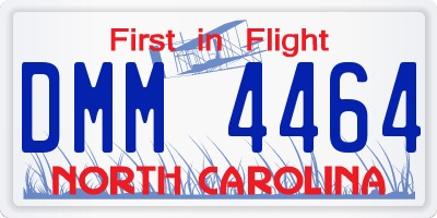 NC license plate DMM4464