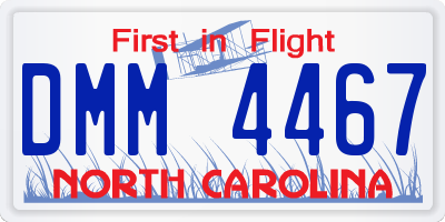 NC license plate DMM4467