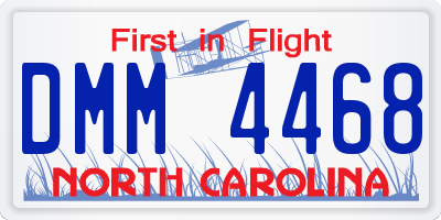 NC license plate DMM4468