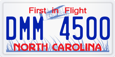 NC license plate DMM4500