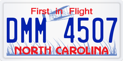 NC license plate DMM4507