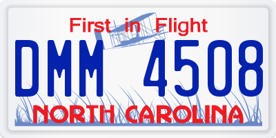 NC license plate DMM4508