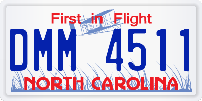 NC license plate DMM4511