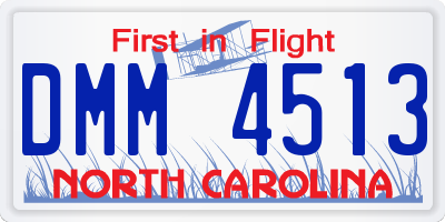 NC license plate DMM4513