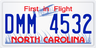 NC license plate DMM4532