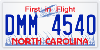 NC license plate DMM4540