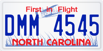 NC license plate DMM4545
