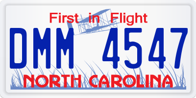 NC license plate DMM4547