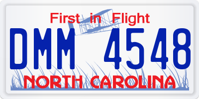 NC license plate DMM4548