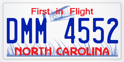 NC license plate DMM4552