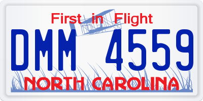 NC license plate DMM4559