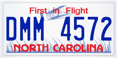 NC license plate DMM4572