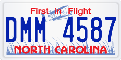 NC license plate DMM4587