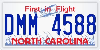NC license plate DMM4588