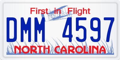 NC license plate DMM4597