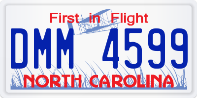NC license plate DMM4599