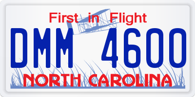 NC license plate DMM4600