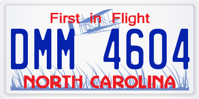 NC license plate DMM4604