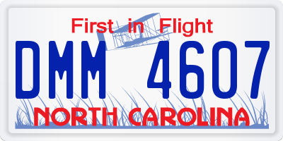 NC license plate DMM4607