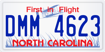 NC license plate DMM4623