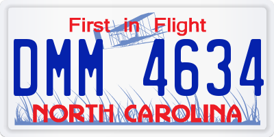 NC license plate DMM4634