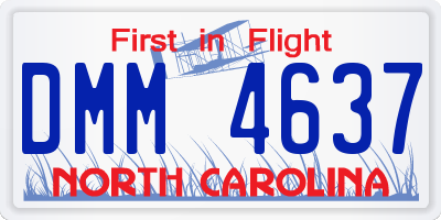 NC license plate DMM4637