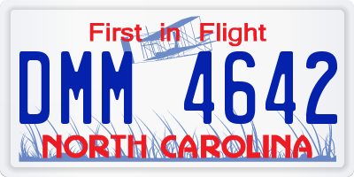 NC license plate DMM4642
