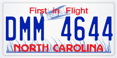 NC license plate DMM4644