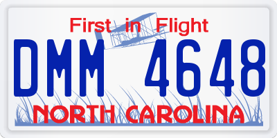 NC license plate DMM4648