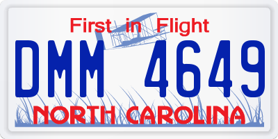 NC license plate DMM4649